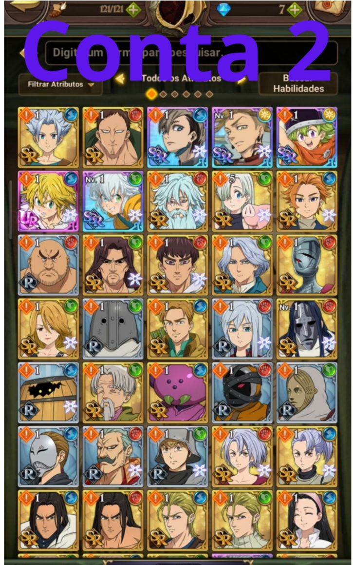 CONTAS REROLL 7DS/THE SEVEN DEADLY SINS GRAND CROSS