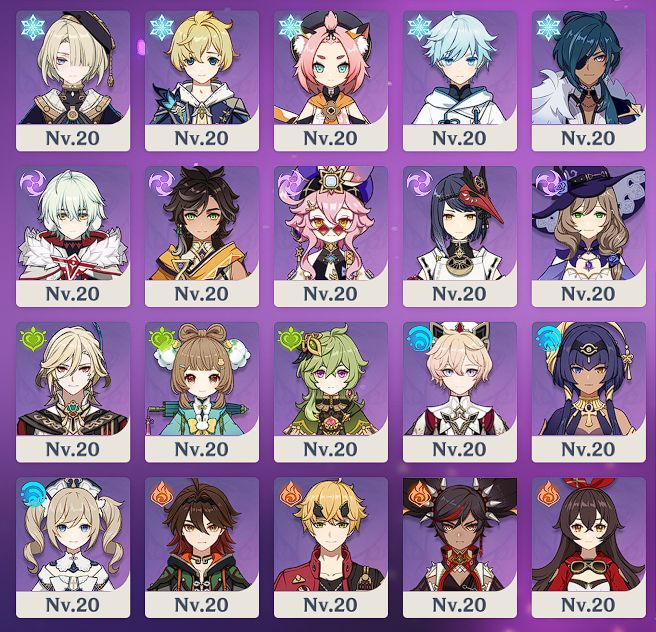Conta genshin AR 58, Flins, Mavuika, Columbina, Ineffa, zhongli e outros!!