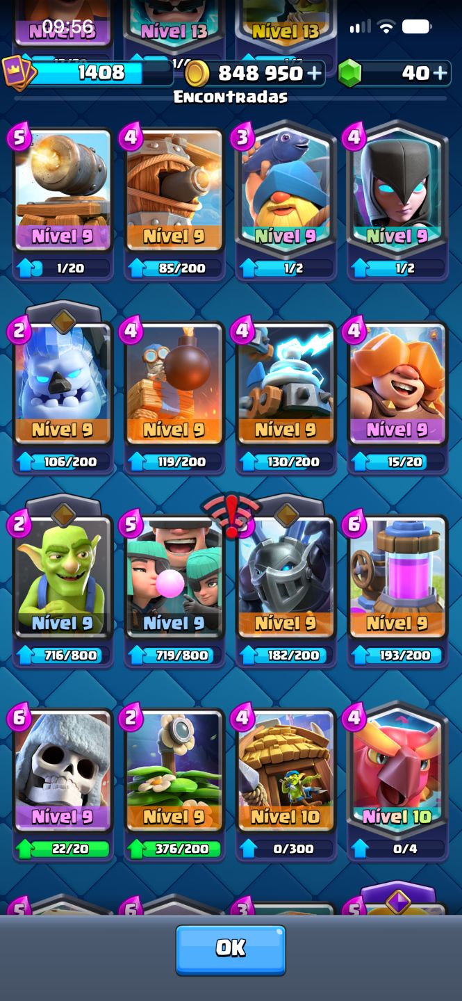 Conta Clash Royale 7652 Troféus Nv 1408 ARENA 20