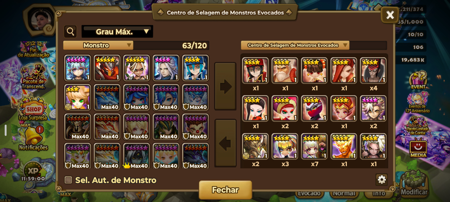 Conta Iniciante Summoners Wars 2 LD NAT Lucifer + Seimei com Leo