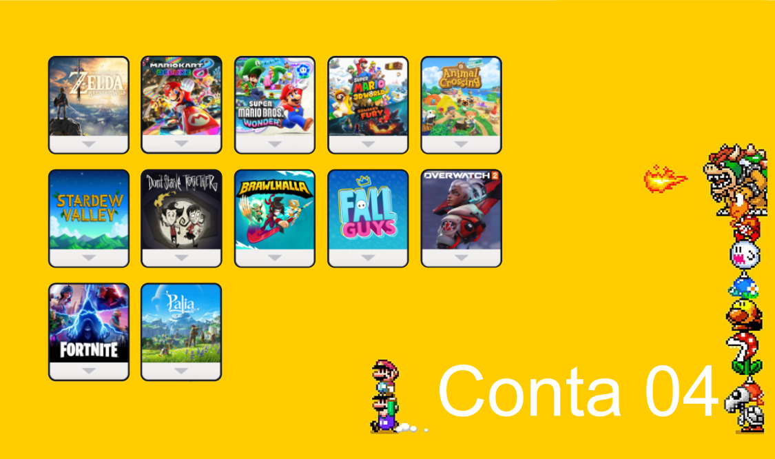 (Promoção) Várias Contas Secundárias - Nintendo Switch 1 e 2 - Mensalmente
