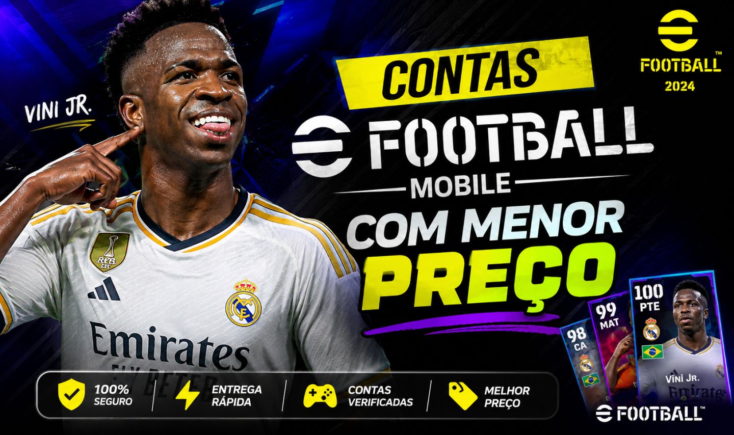 [ANDROID/IOS] CONTAS EFOOTBALL COM 1000 COINS + 10-11 jogadores