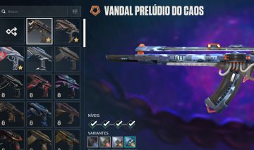 Conta com skin de vandal e faca