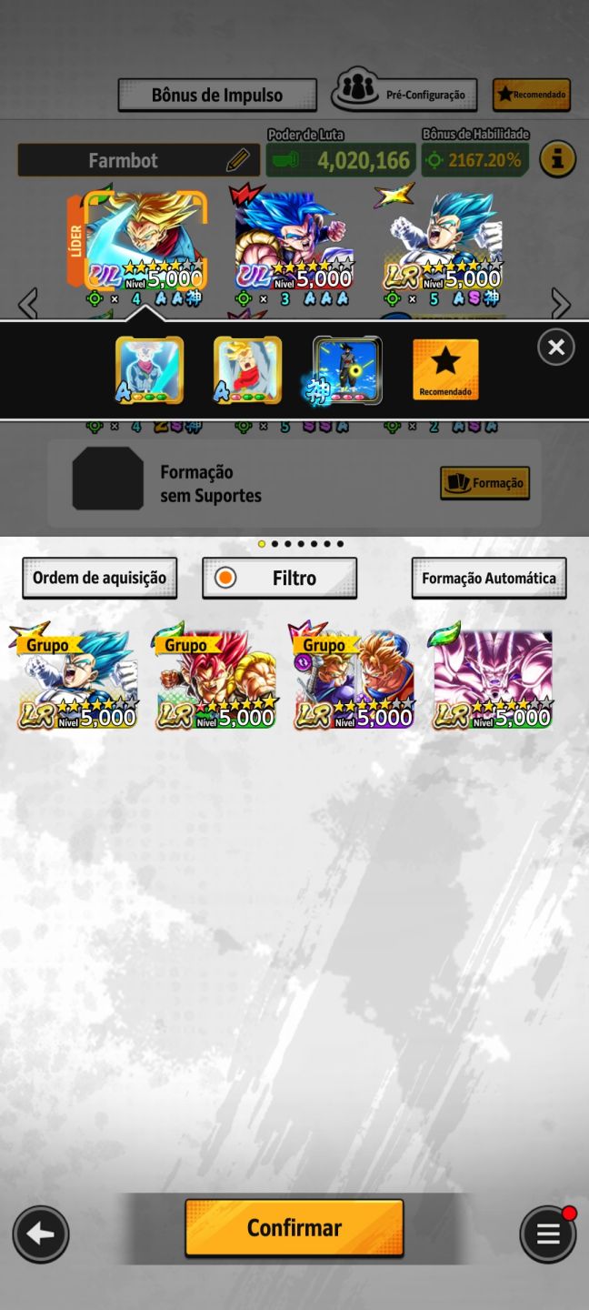 Conta de dragon ball legend com novo omega legend e outros