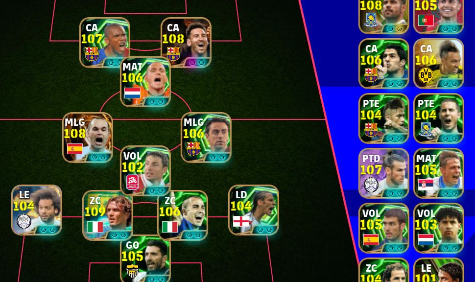 Conta eFootball - Completa full épica e bem montada (3285 de força coletiva)