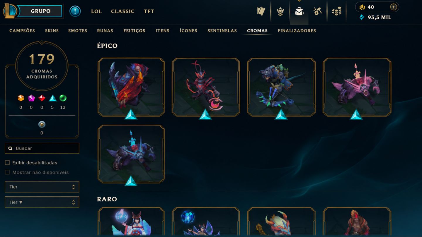 CONTA LOL BR | 591 SKINS | 6 ULTIMATE | 11 MÍTICAS | 38 LENDÁRIAS | 139 LEGADO