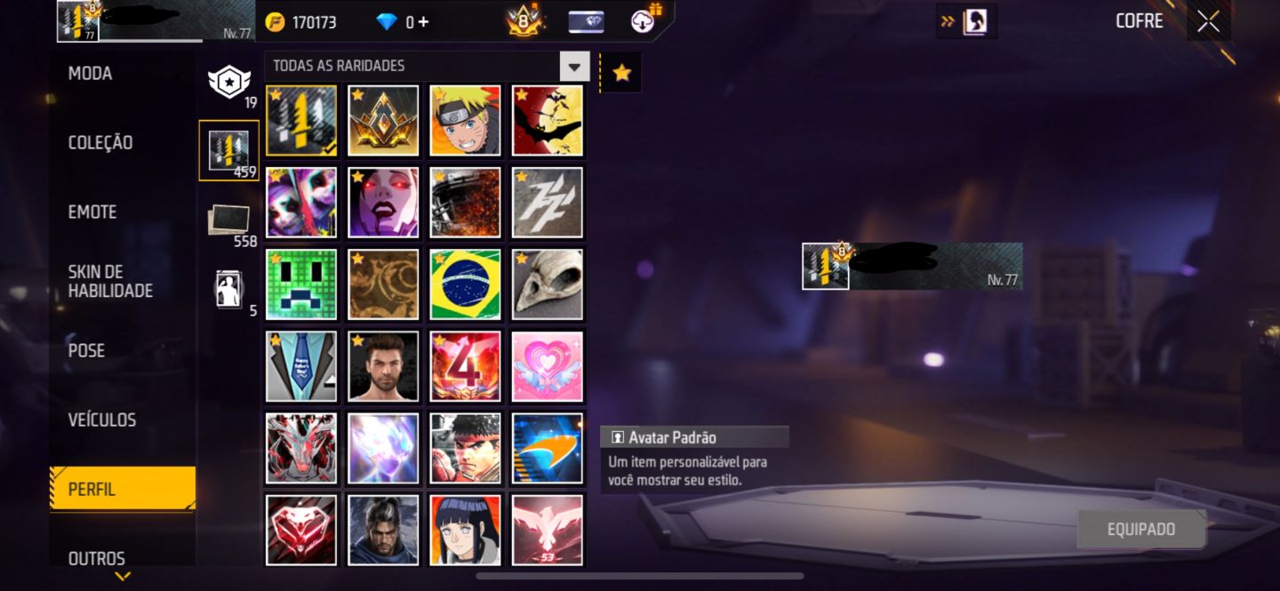 CONTA FREE FIRE ANTIGA | PRIME 8 | MUITOS ITENS RAROS
