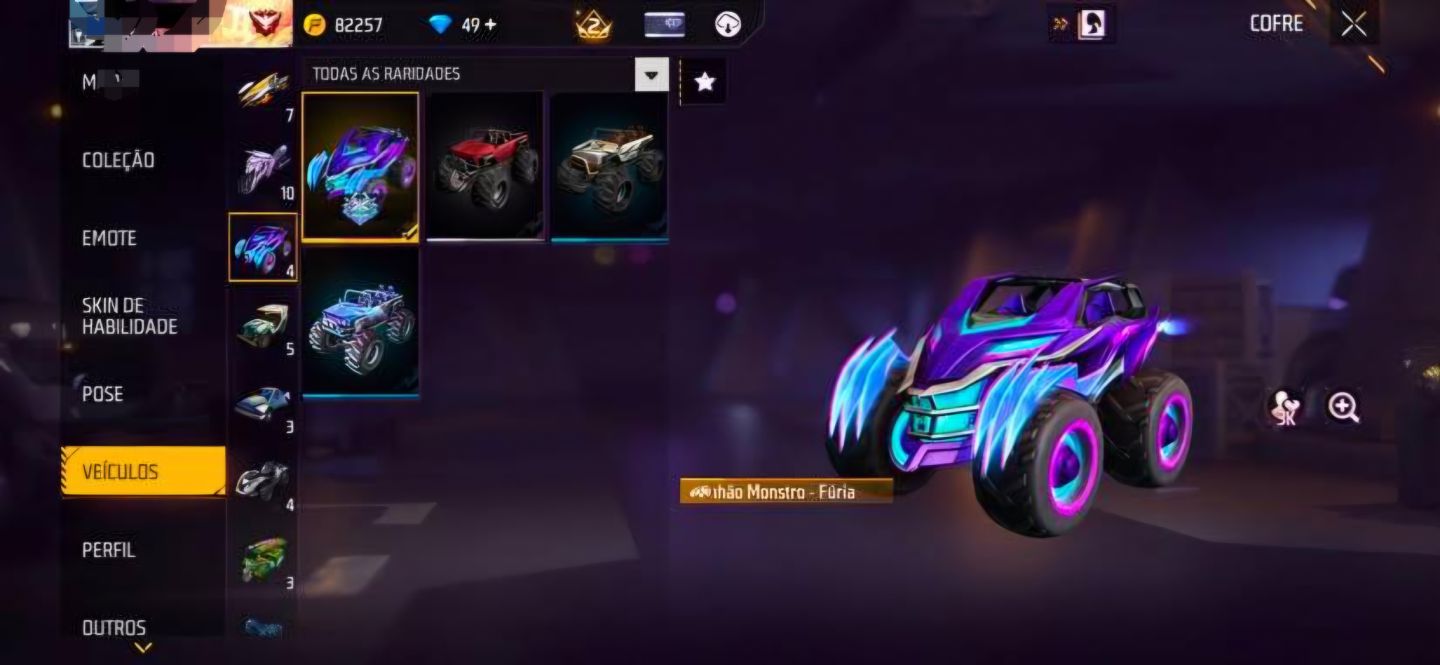 Conta com arma atributada para ap,ump roxa e xm8 e muitas skin e aproveitar