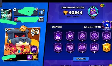 CONTA BRAWL STARS INSANA 40K TROFÉUS, TODOS OS 103 BRAWLERS E 500+ SKINS!