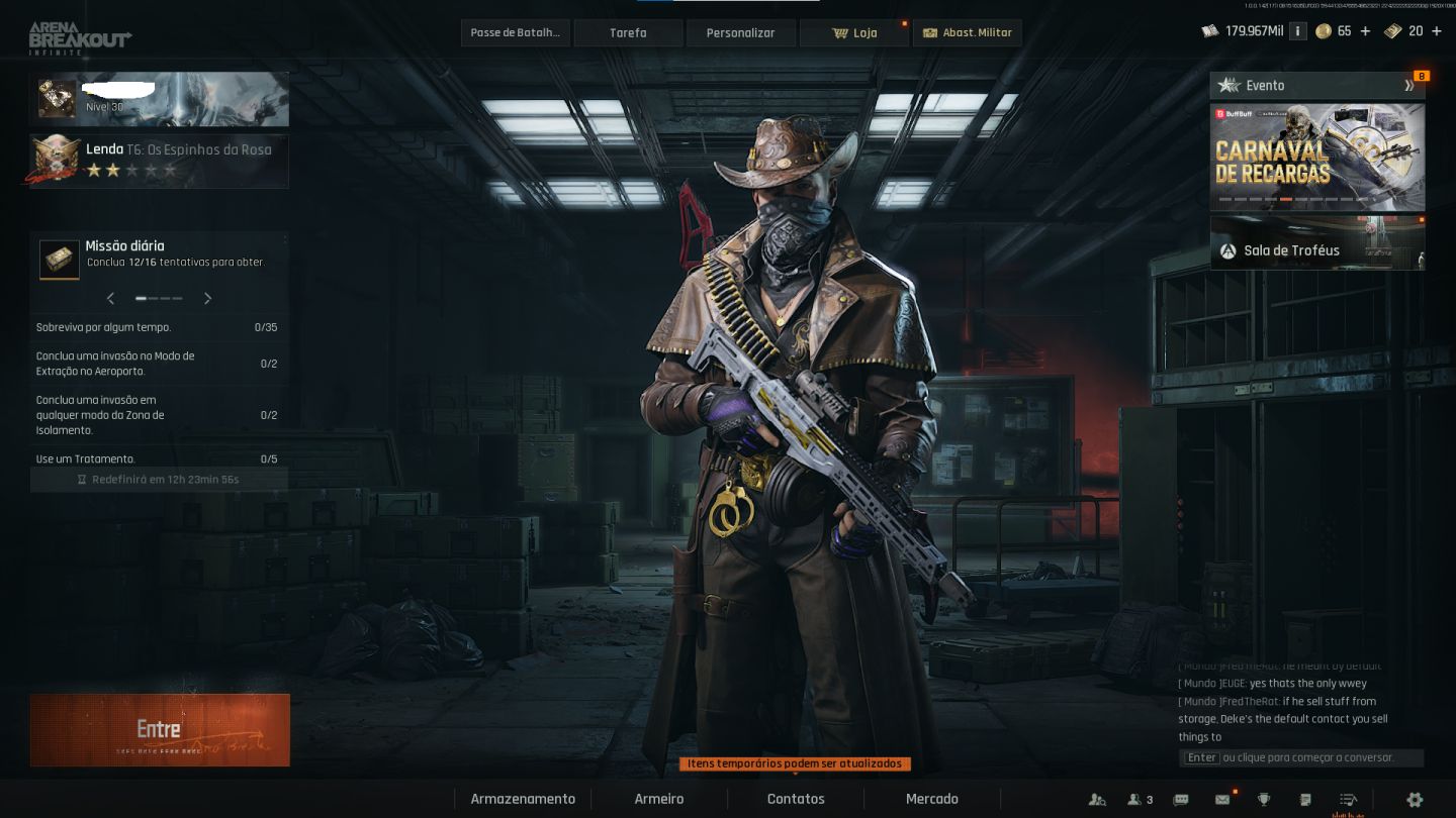 CONTA ARENA BREAKOUT 300M+ STASH + 3 SKINS