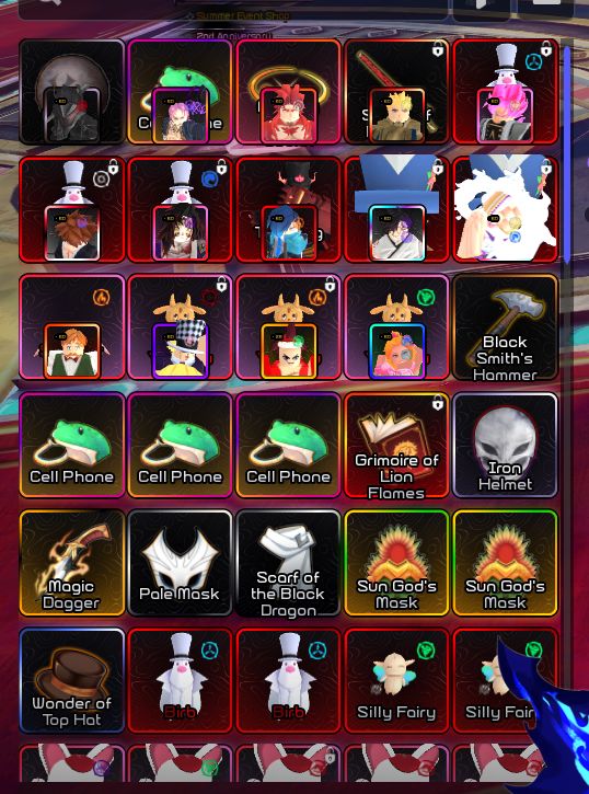 Conta Anime Vanguards com 16 monarch, com sung transcendente nível 100 etc