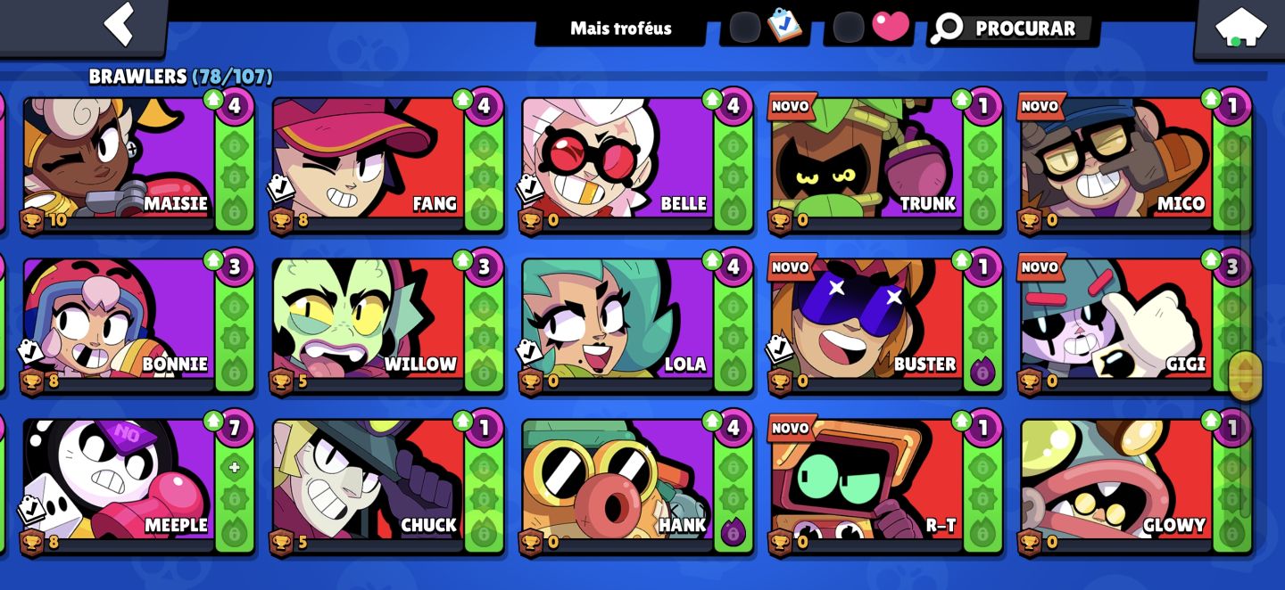 Conta Brawl Stars desde 2020 com itens valiosos e raros