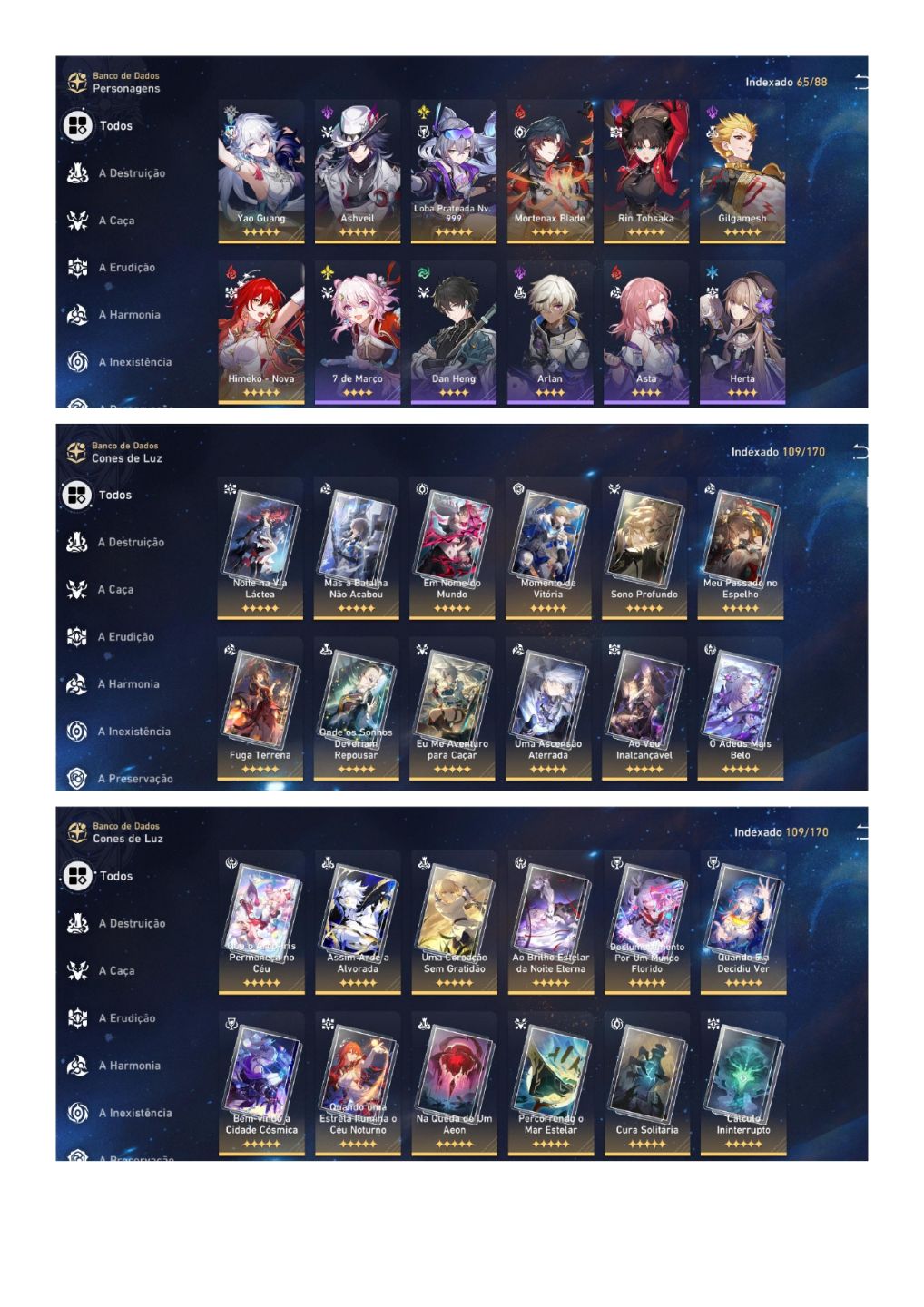 CONTAS GENSHIN IMPACT + HONKAY STAR RAIL END GAME MUITO BEM INVESTIDAS