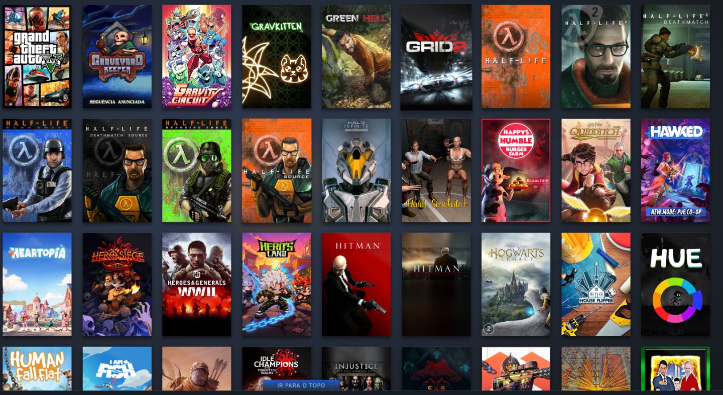Steam Completa | Biblioteca avaliada em R$ 769