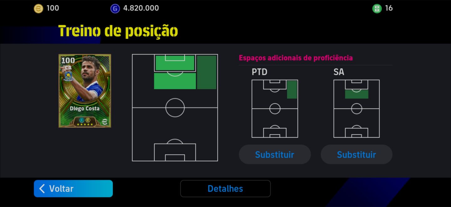 CONTA 1.2 M de treino, 16 de posição, 21 de habilidade, 5 M de gp e Diogo Costa