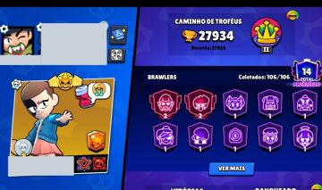 Conta Rara Brawl Stars | 27K Troféus | Lumi Onze + Leon Tigre Sombrio e + |