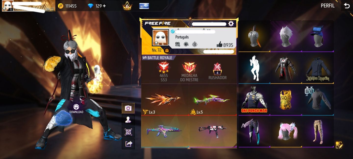 Conta de Free Fire gemada 2019