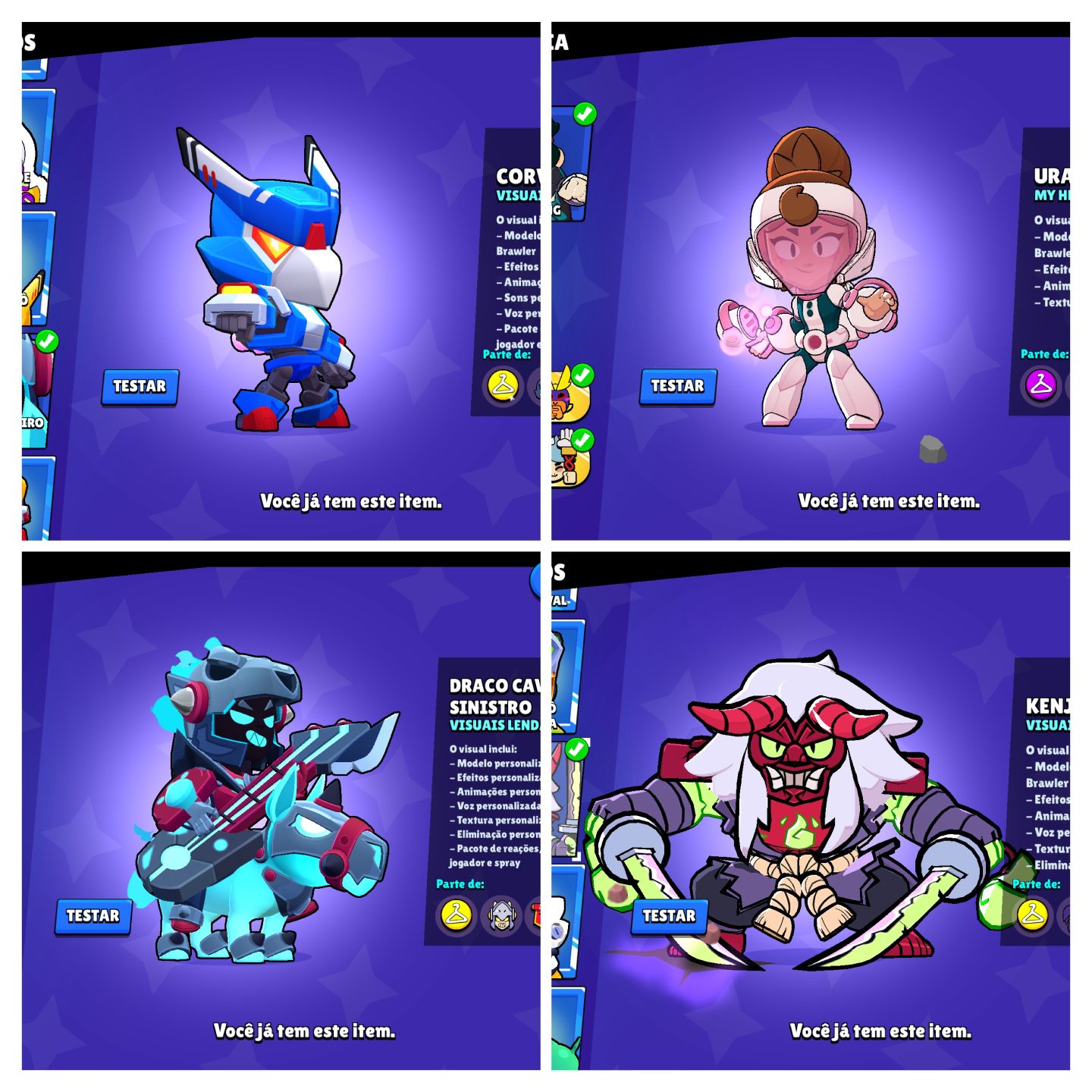 CONTA BRAW 46K |FAMA SATURNIANA 3 -107 BRAWLERS MAIS DE 270 SKINS E 10 PASS PLUS