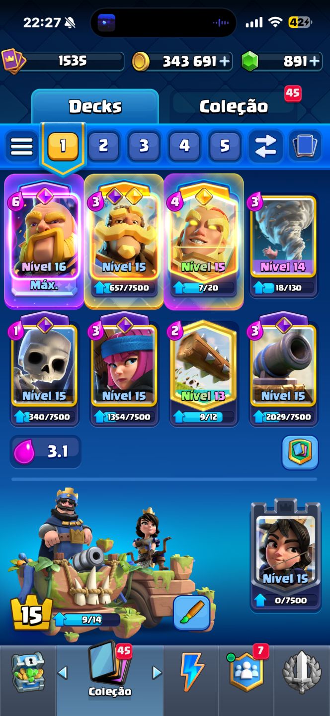Conta de clash Royale muito roubada!!