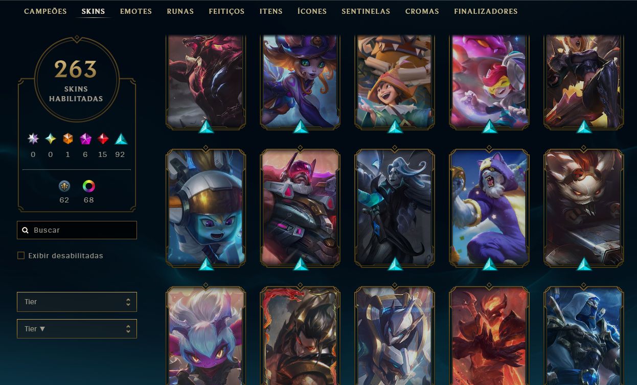 CONTA LEAGUE OF LEGENDS - 263 SKINS - ULTIMATE/MITICAS/LENDARIAS - FULL ACESSO