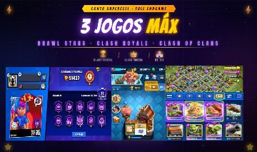 [3 JOGOS] BRAWLSTARS 50K LENDÁRIO + CLASHROYALE 11K + COC CV13 | CONTA ENDGAME