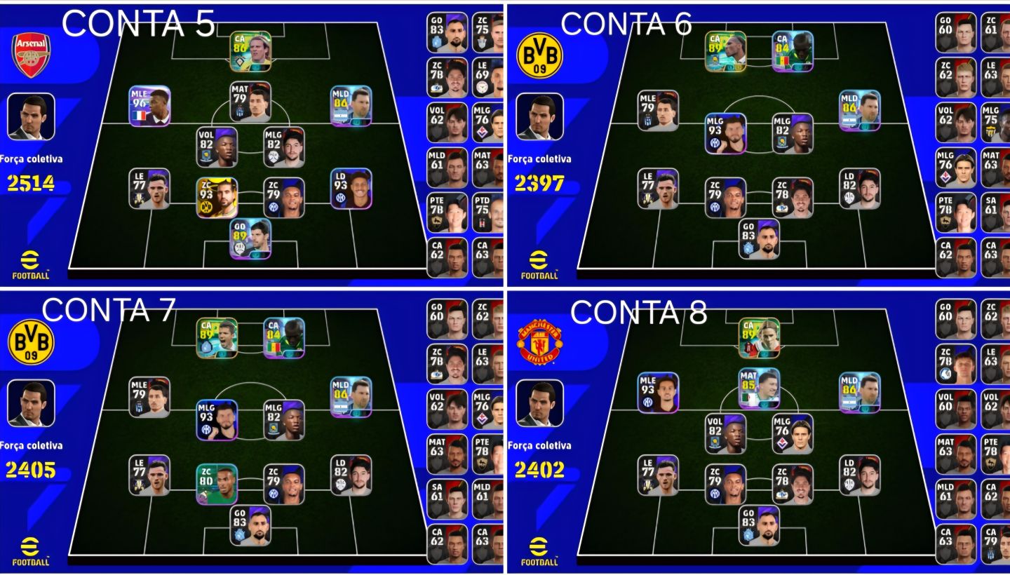 CONTAS EFOOTBALL MOBILE/ÉPICOS/BIG TIME/SHOW TIME