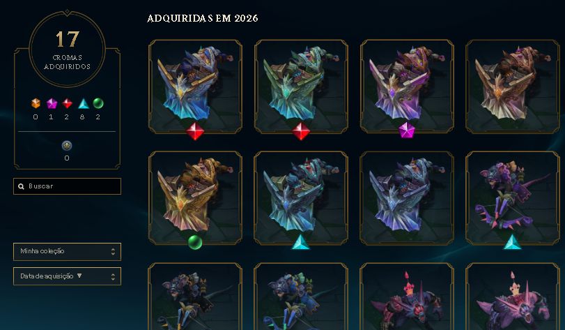 [CONTA BR] Esmeralda 1 SoloQ+Skins+Mmr Mediano +Zaahen Jornada Imortal