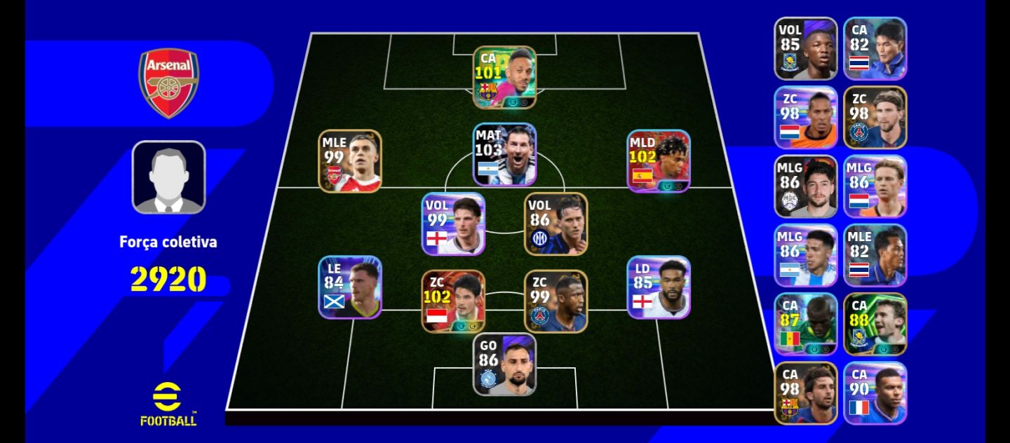 Conta efootball iniciante