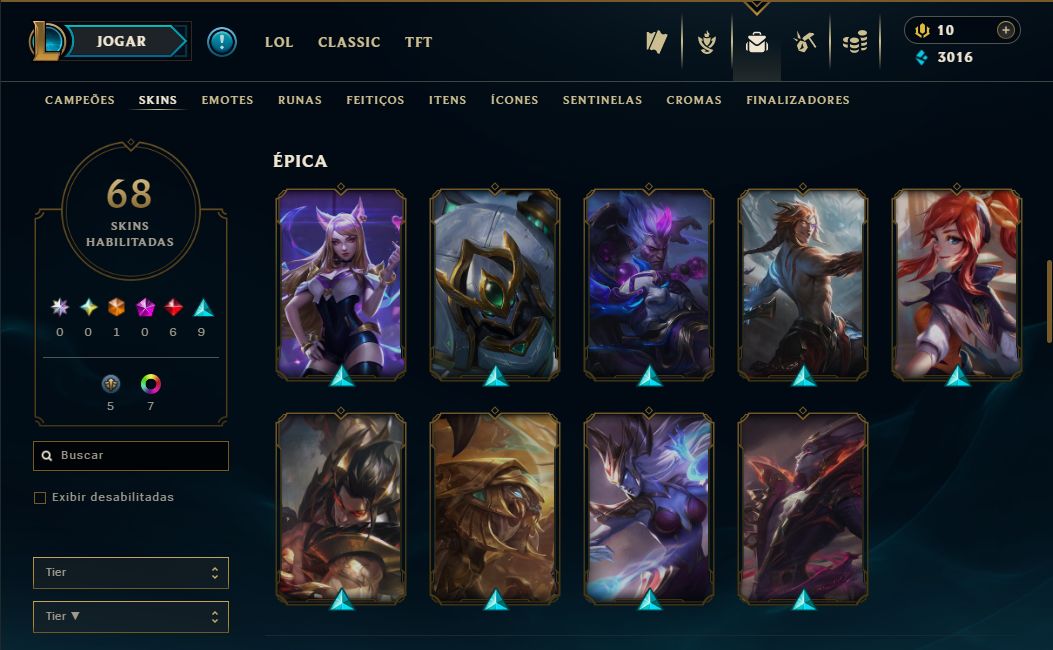 SKIN LENDÁRIA DEUS-REI DARIUS + [ QUASE 100 SKINS HABILITADAS ] + [ TROCA NICK ]