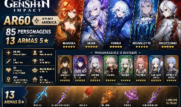 AR60 América | 85 Pers. | 13 Armas 5 | Mavuika, Skirk, Furina