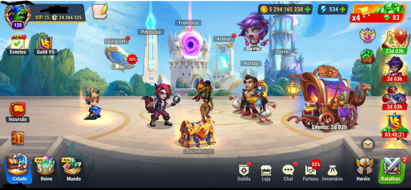 CONTA HERO WARS ALLIANCE - 13.9m de Poder