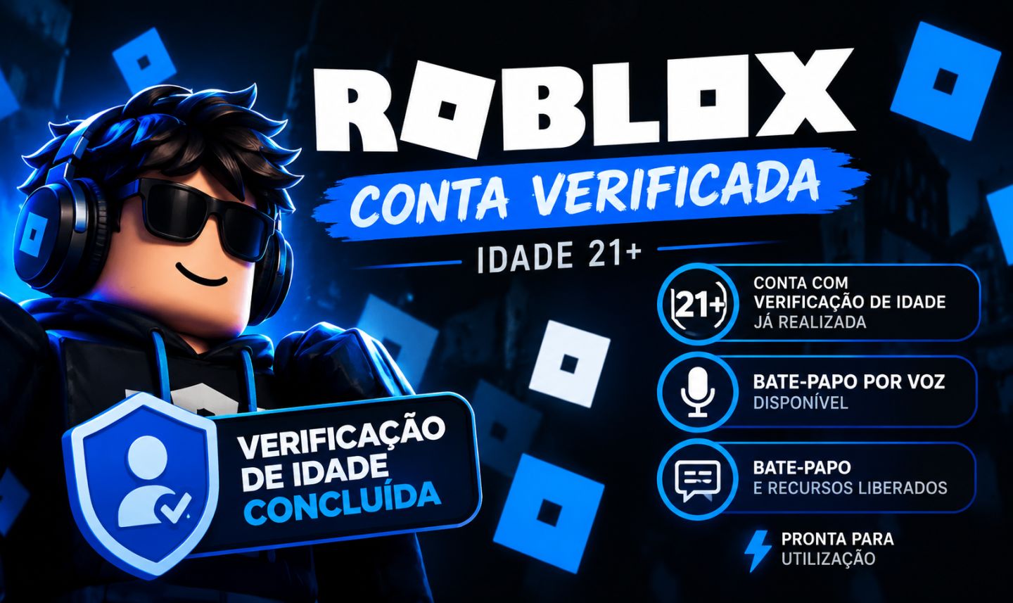 CONTA ROBLOX | Verificação de Idade (21+) + Voz e Chat
