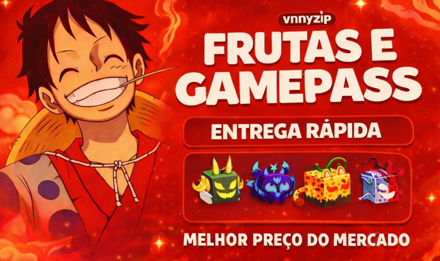[ EXCLUSIVO ] FRUTAS PERMANENTES E GAMEPASS - BLOX FRUITS (Roblox)