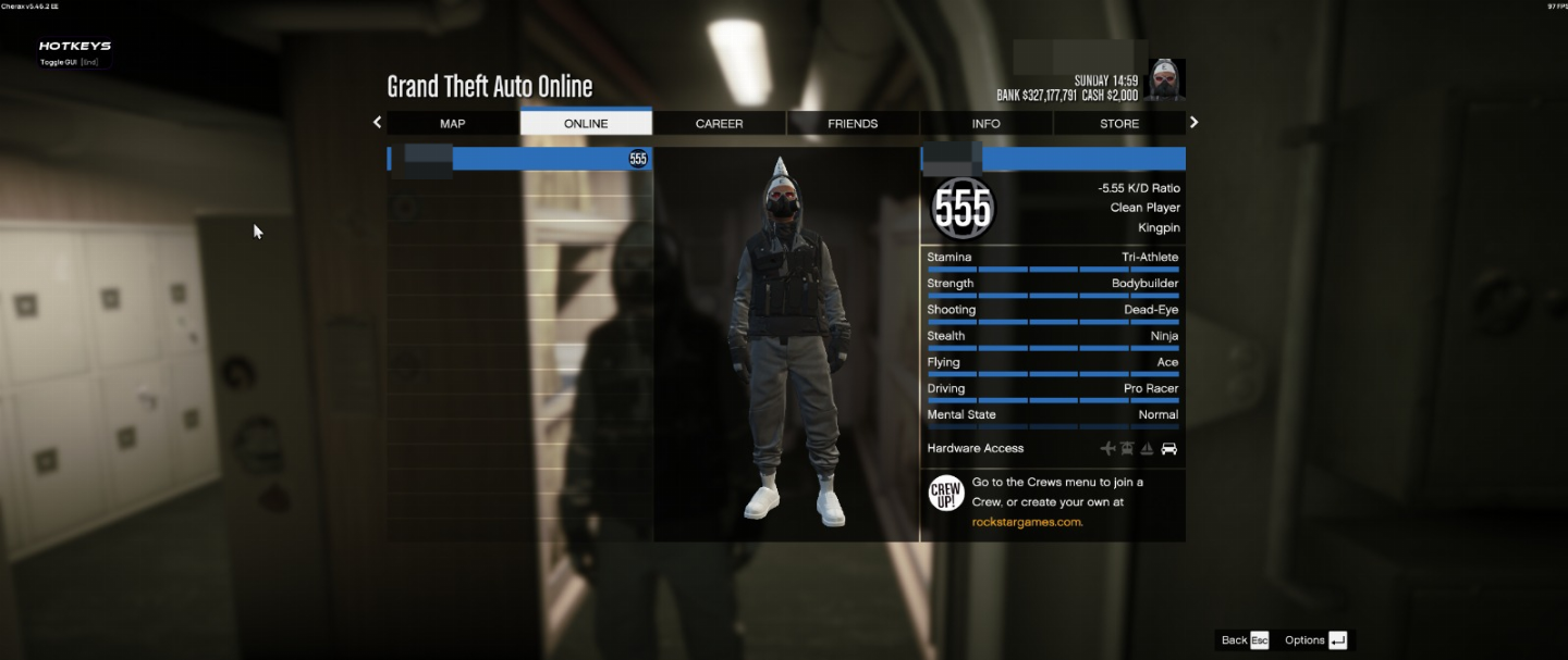 Conta GTA 5 PC | Rank 555 300M + 600M | Desbloqueios, 50 Carros Mod + trajes Mod