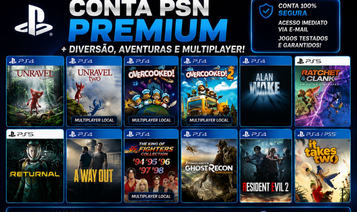 CONTA PSN COM 12 JOGOS | PS4/PS5 | MULTIPLAYER LOCAL | PRONTA PARA JOGAR