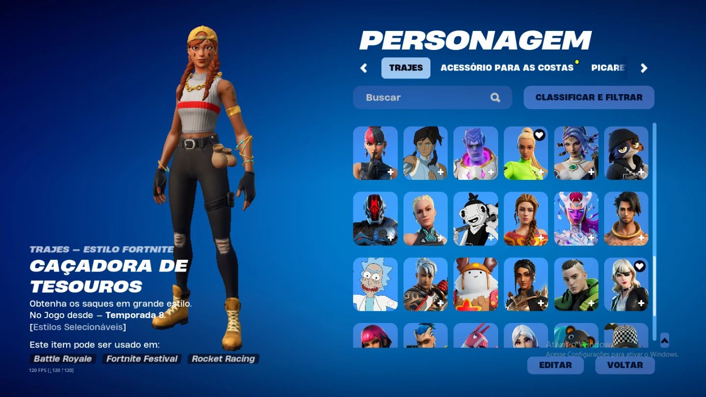 Ótima Conta de Fortnite, com Passes Desde a Temporada 6 do Cap2 Skins Tryhard.