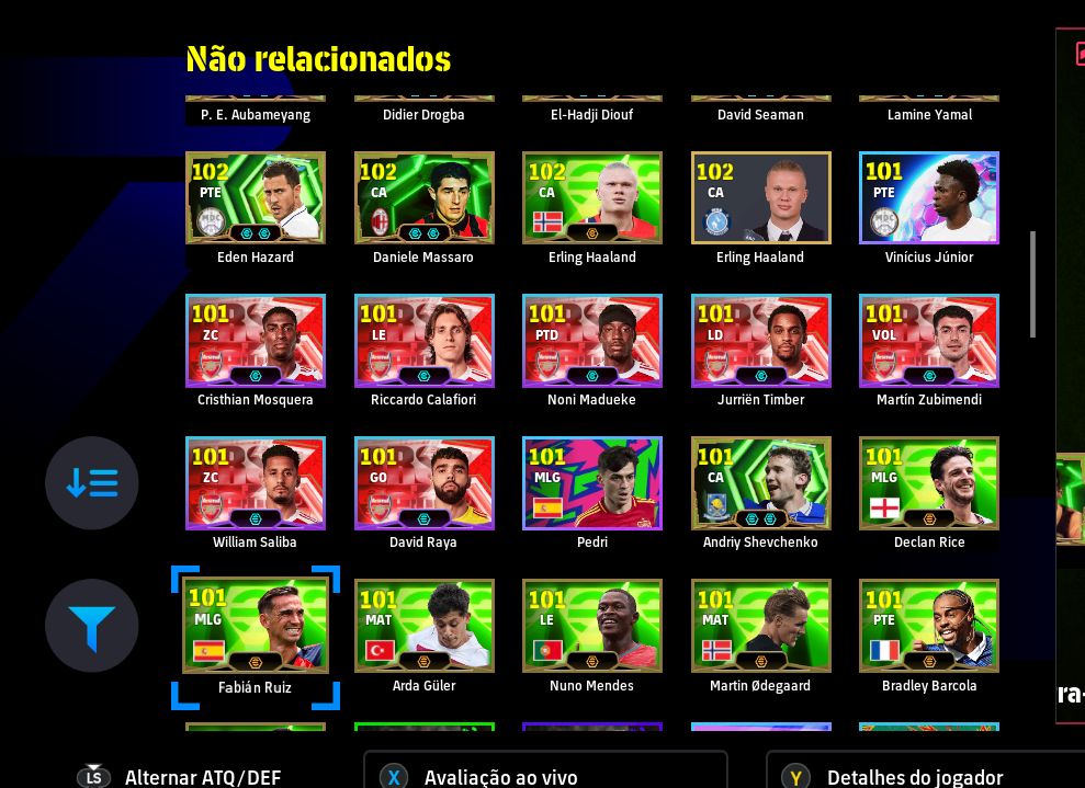 CONTA STEAM eFOOTBALL FORÇA 3213 | ZLATAN 109, NEDVD 107, BATISTUTA 105