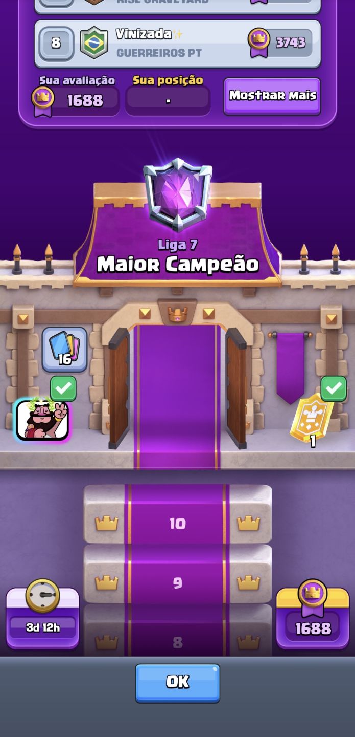 Conta Clash Royale criada desde 2016 e nível máximo