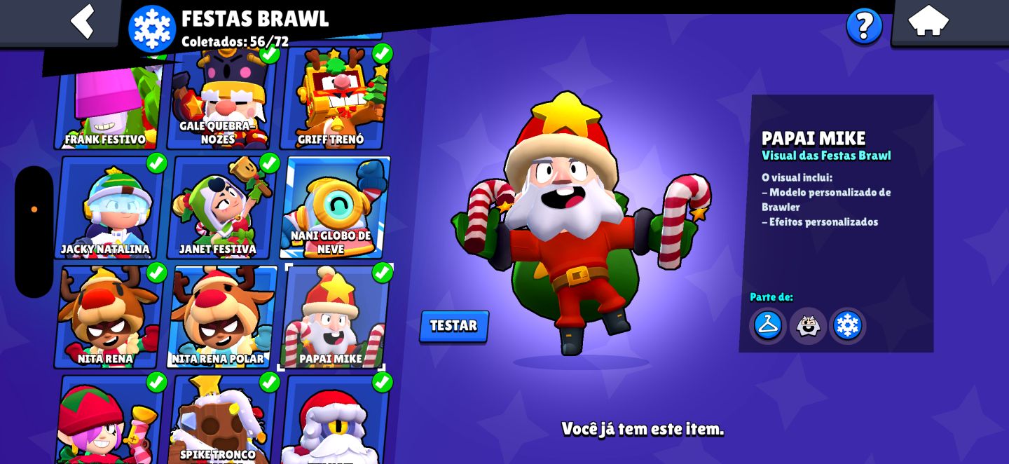 CONTA RARA DE BRAWL STARS COM COLT DESAFIANTE E +500 SKINS (70K de troféus)