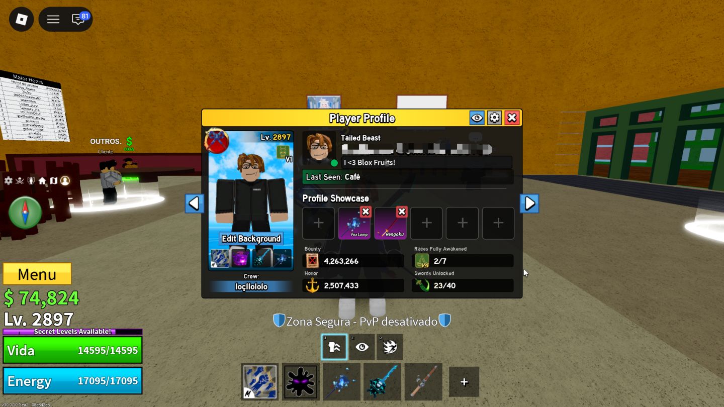 Conta Blox Fruit - 4M de Bounty