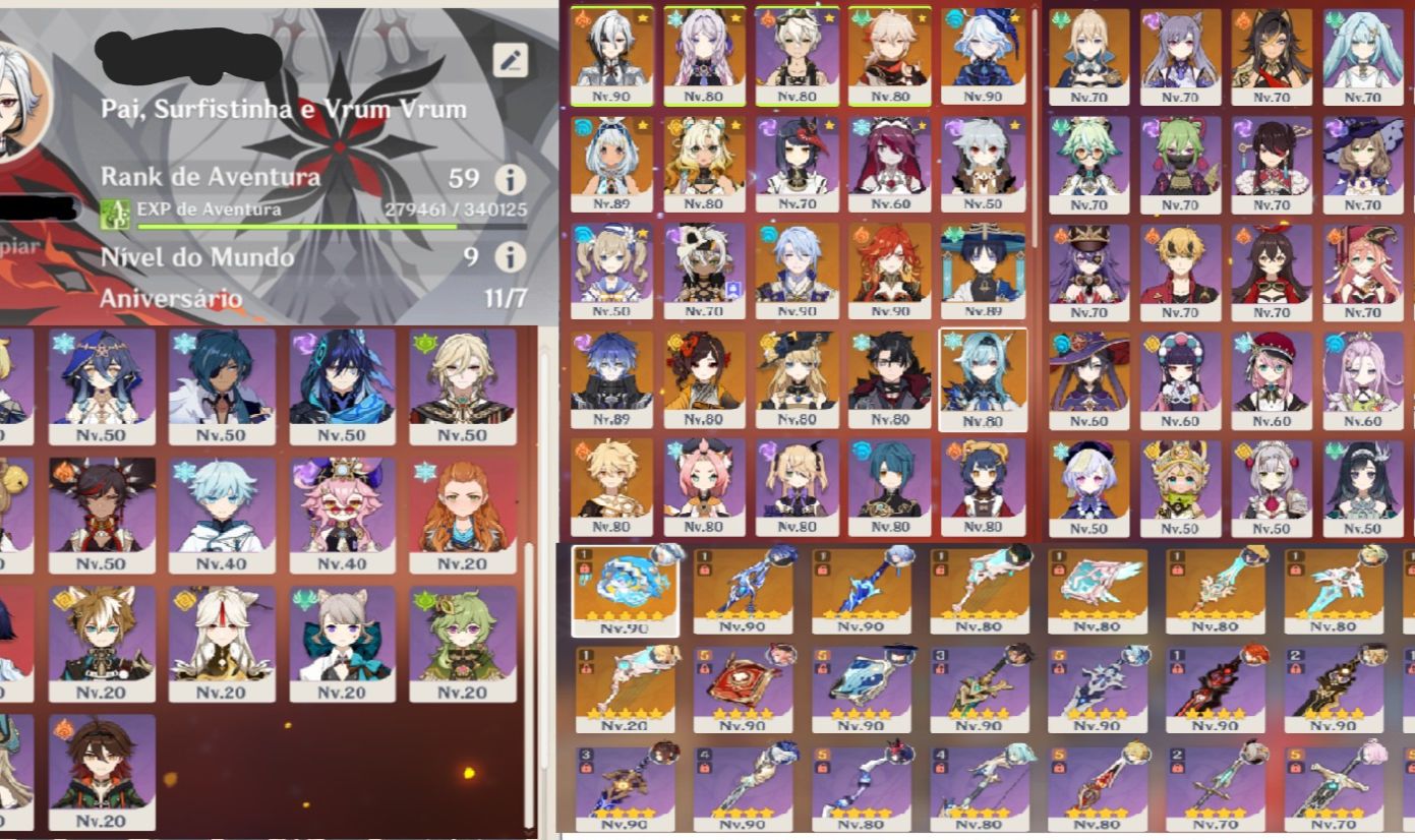 Conta AR 59 com 21 t5 e 9 armas t5,arlecchino c1