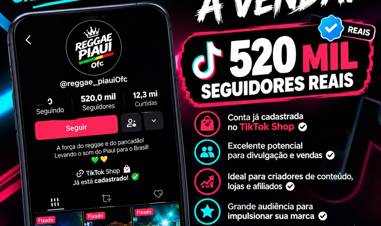 CONTA TIK TOK 520 MIL SEGUIDORES REAIS