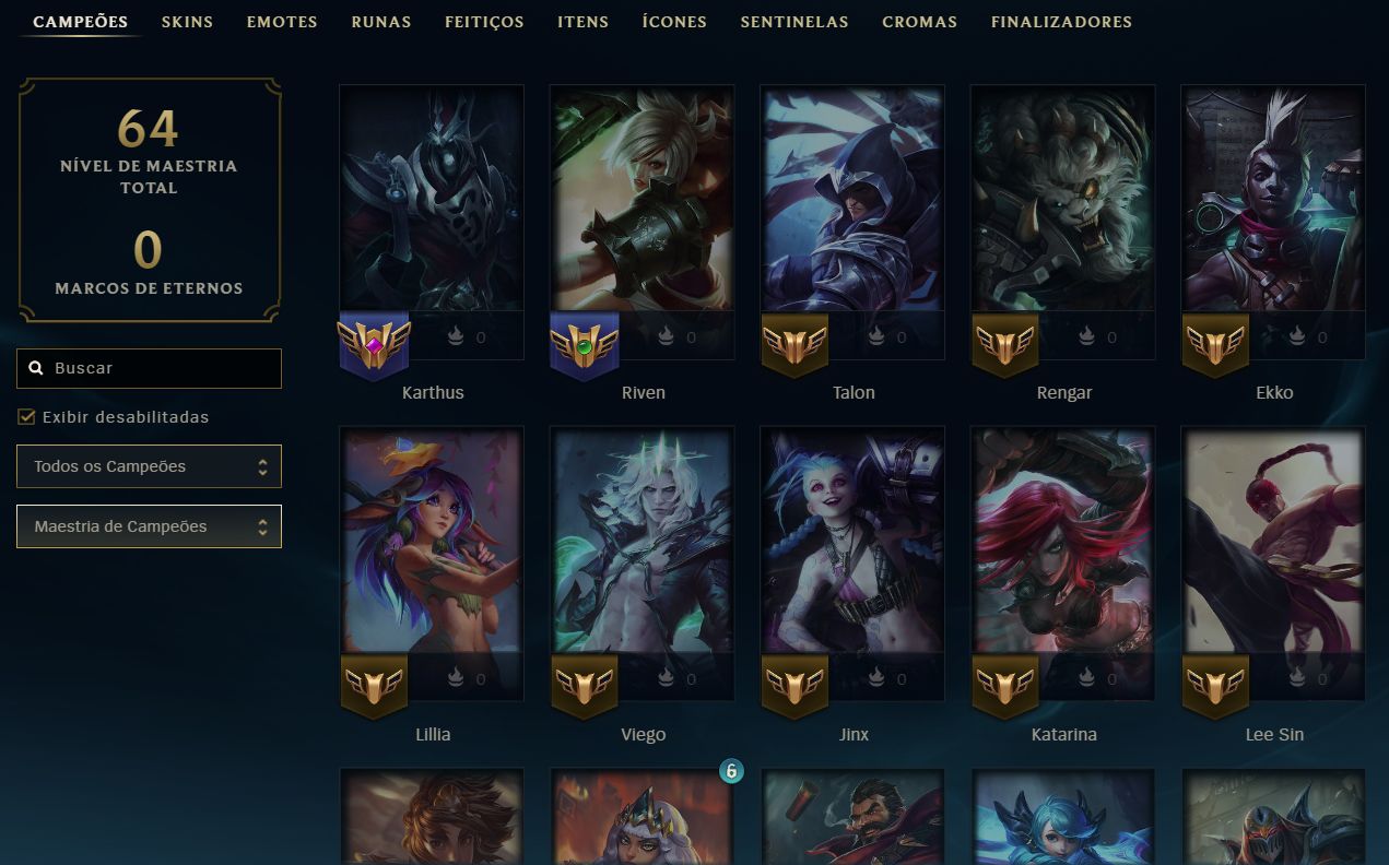 CONTA MESTRE LOL 62% WINRATE (SEM RANK ANTERIOR)