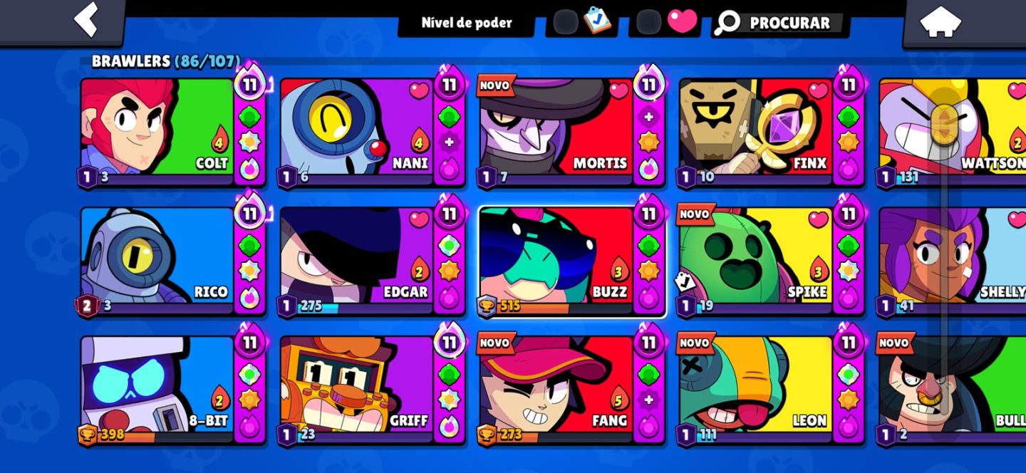 CONTA BRAWL STARS | 171 SKINS | 41 HIPERCARGAS | 20 BUFFIES | 9 LENDÁRIOS