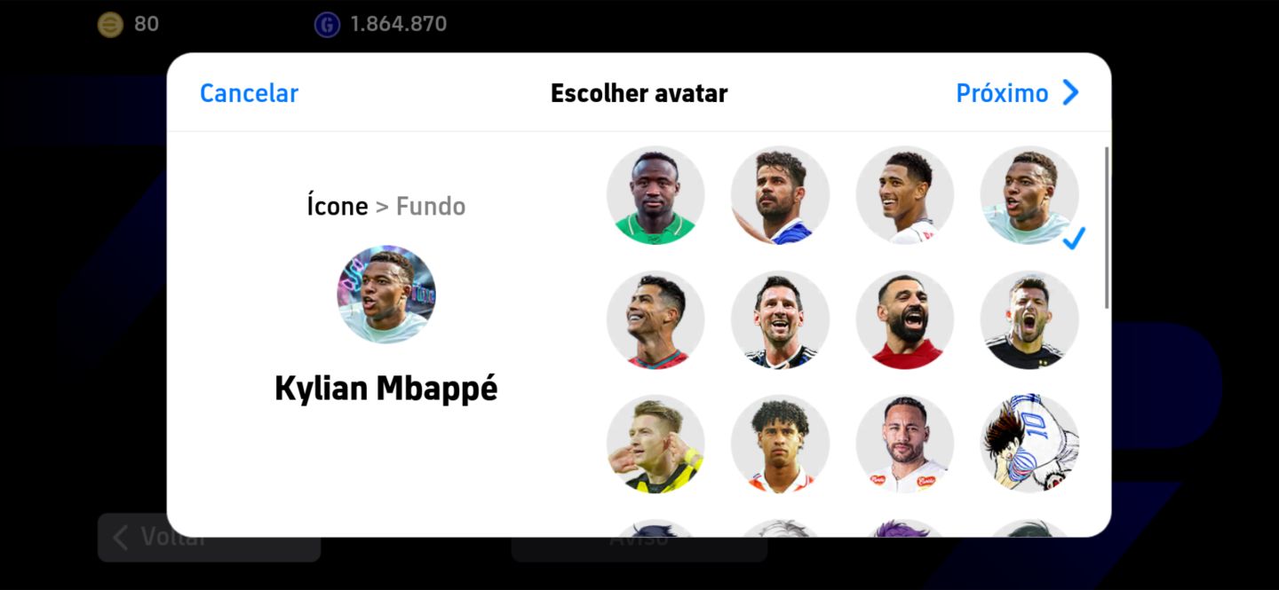 Conta de efootball a venda com vários jogadores raros criada em 2023