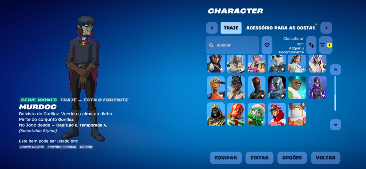 CONTA FORTNITE COM PACOTE GORILLAZ E BART DO SIMPSONS DE LOJA /// 28 SKINS