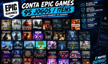 CONTA EPIC GAMES 95 JOGOS | GTA V | HOGWARTS | BATTLEFIELD 6 | DEATH STRANDING+