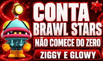 CONTA BRAWL STARS COM GLOWY E ZIGGY | 21 BRAWLERS | 1.3k TROFEU | 2 MÍTICOS |