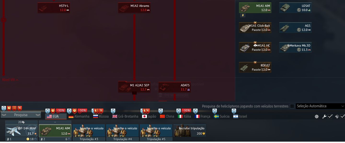 1 x Conta WarThunder com Alemanha/Russia FULL TOP TIER