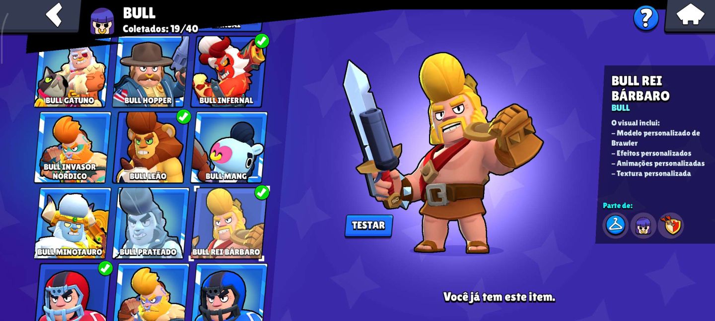 CONTA BRAWL STARS OG 2019 |62K TROFÉUS| 130+ SKINS(MÍSTICAS/LENDÁRIAS)+ 72 HIPER